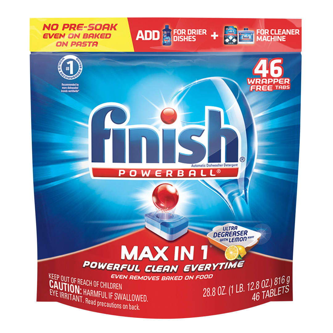 FINISH® POWERBALL® - Max in 1® Ultra-Degreaser with Lemon 4/46 ct.
