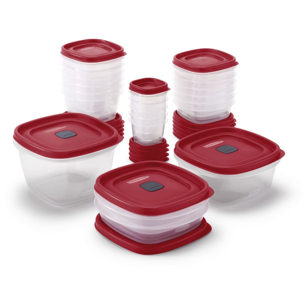Rubbermaid® EasyFindLids™ Vented Food Storage Containers, Set of 21 (42 Pieces Total), Racer Red