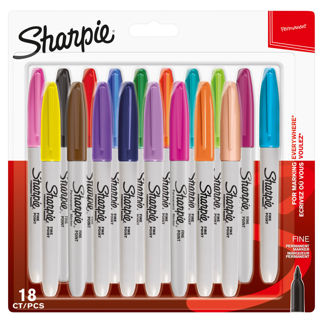 Sharpie® Permanent Markers | Fine Point | Assorted Fun Colours | 18 Count