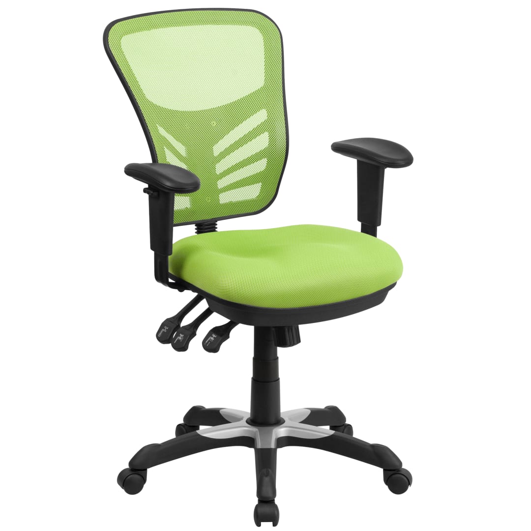 Nicholas Mid-Back Green Mesh Multifunction Executive Swivel Ergonomic Office Chair with Adjustable Arms