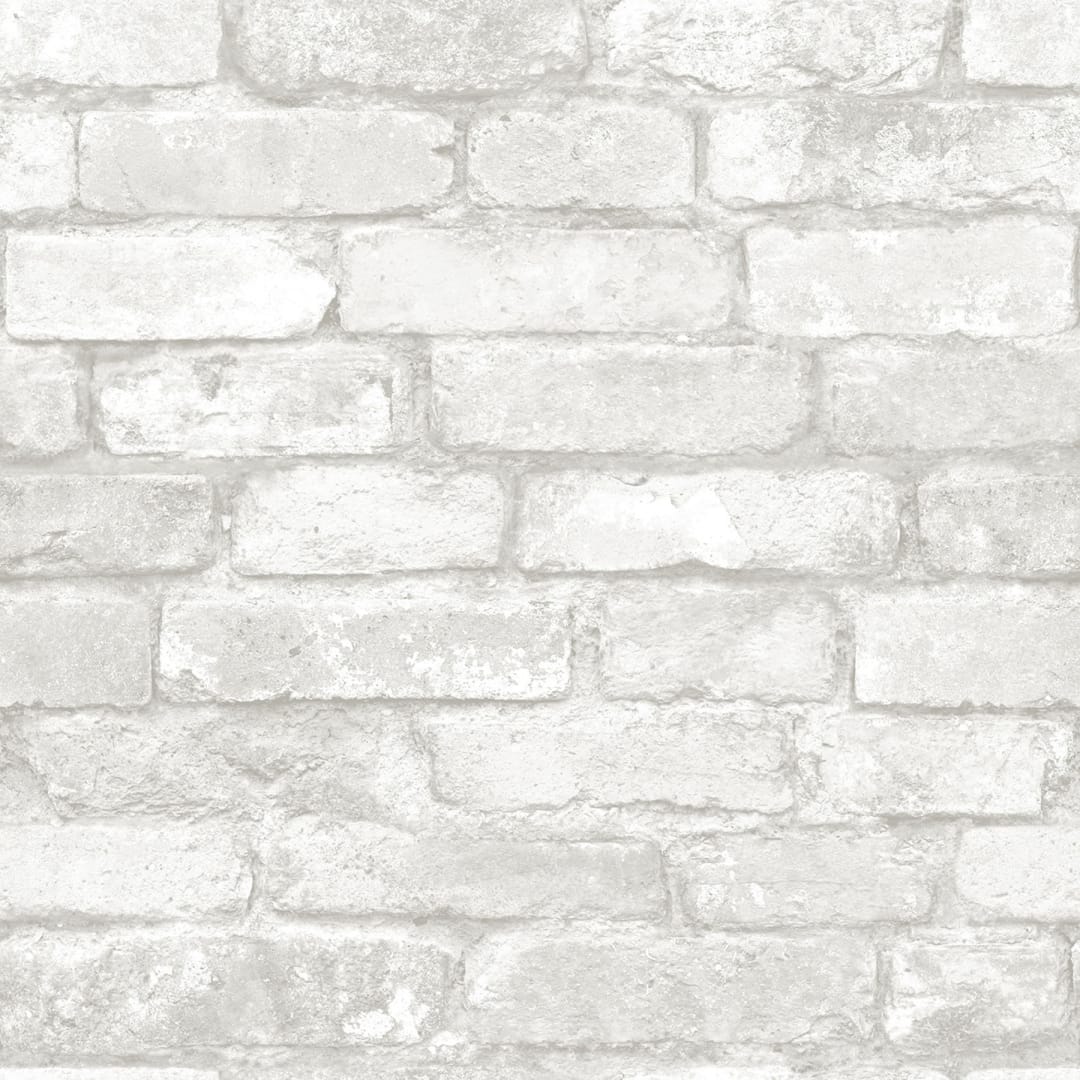 Brick Grey &amp; White Peel &amp; Stick Wallpaper