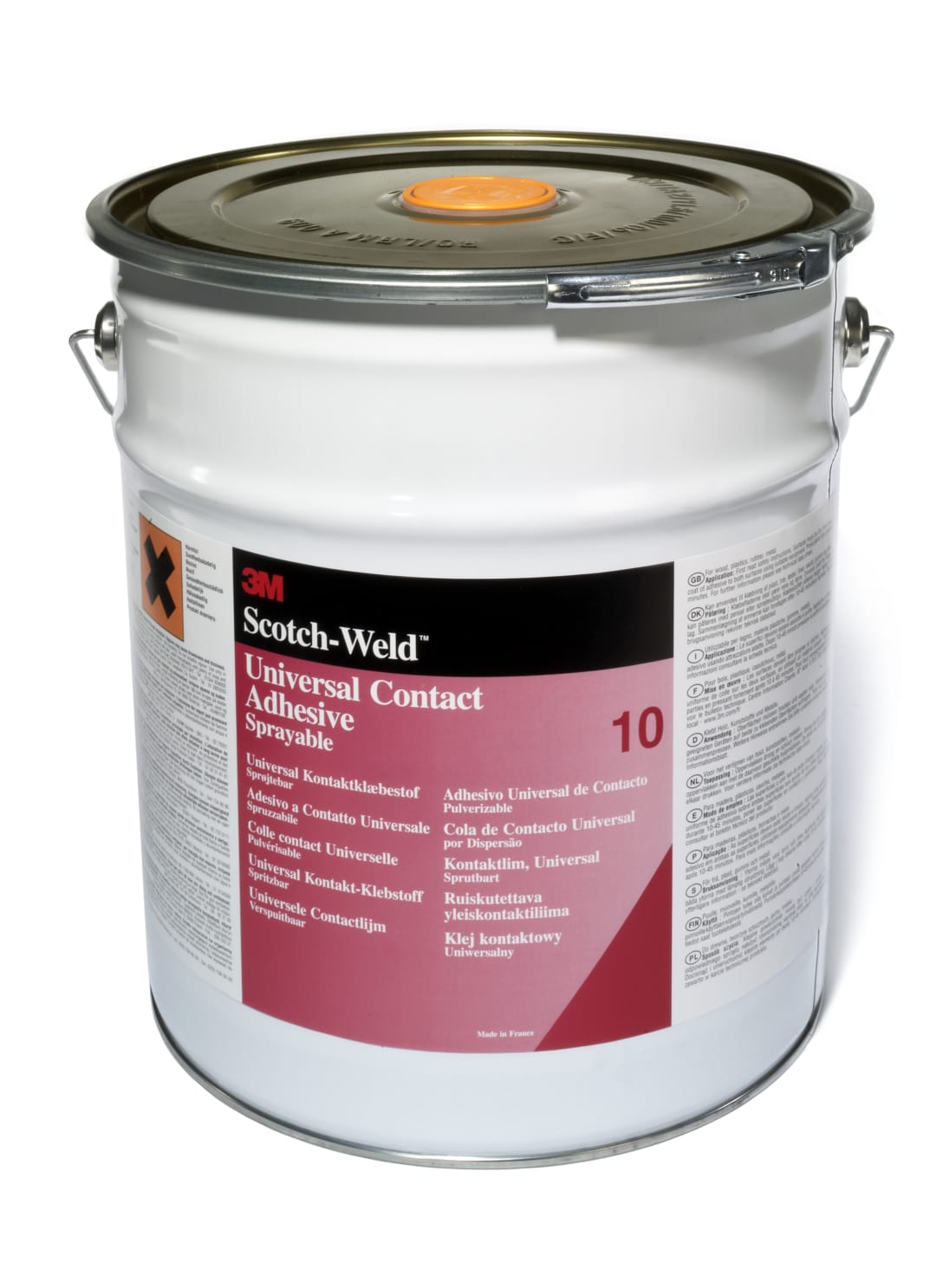 3M™ Neoprene Contact Adhesive 10, Light Yellow, 20 L, 20 Ls per case