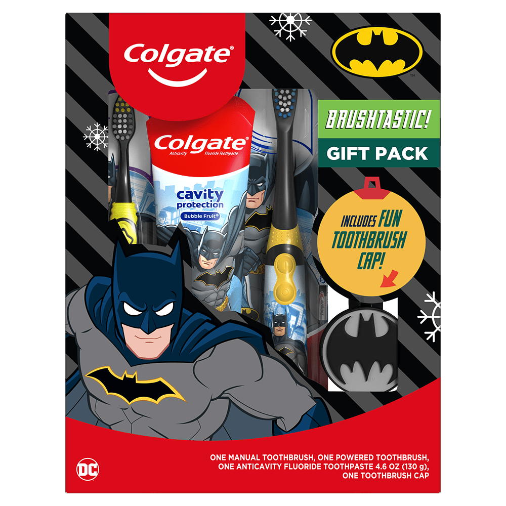Colgate Kids Toothbrush Set with Toothpaste, Batman Gift Pack