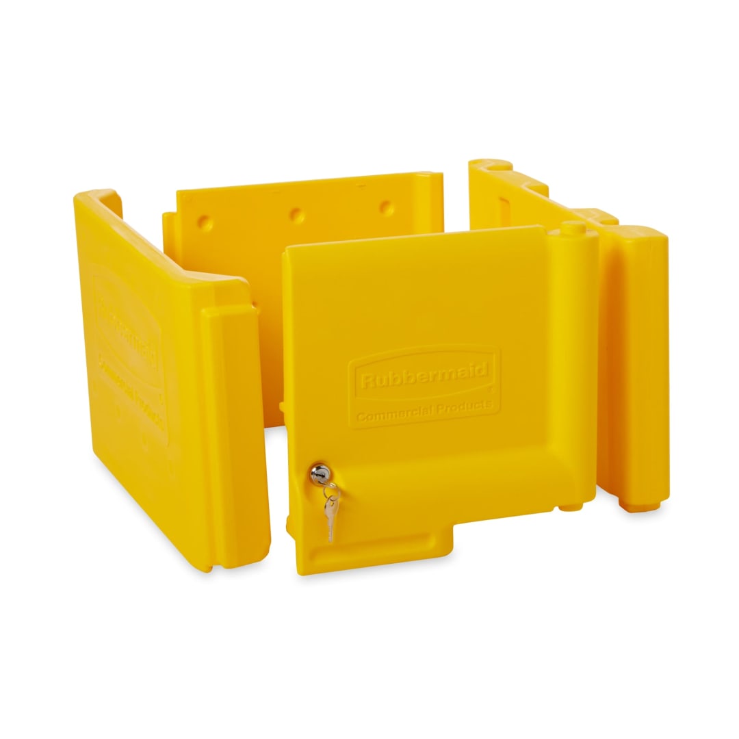 Rubbermaid Commercial Products Locking Cabinet Door Kit for Traditional Janitorial Cleaning Carts, Yellow