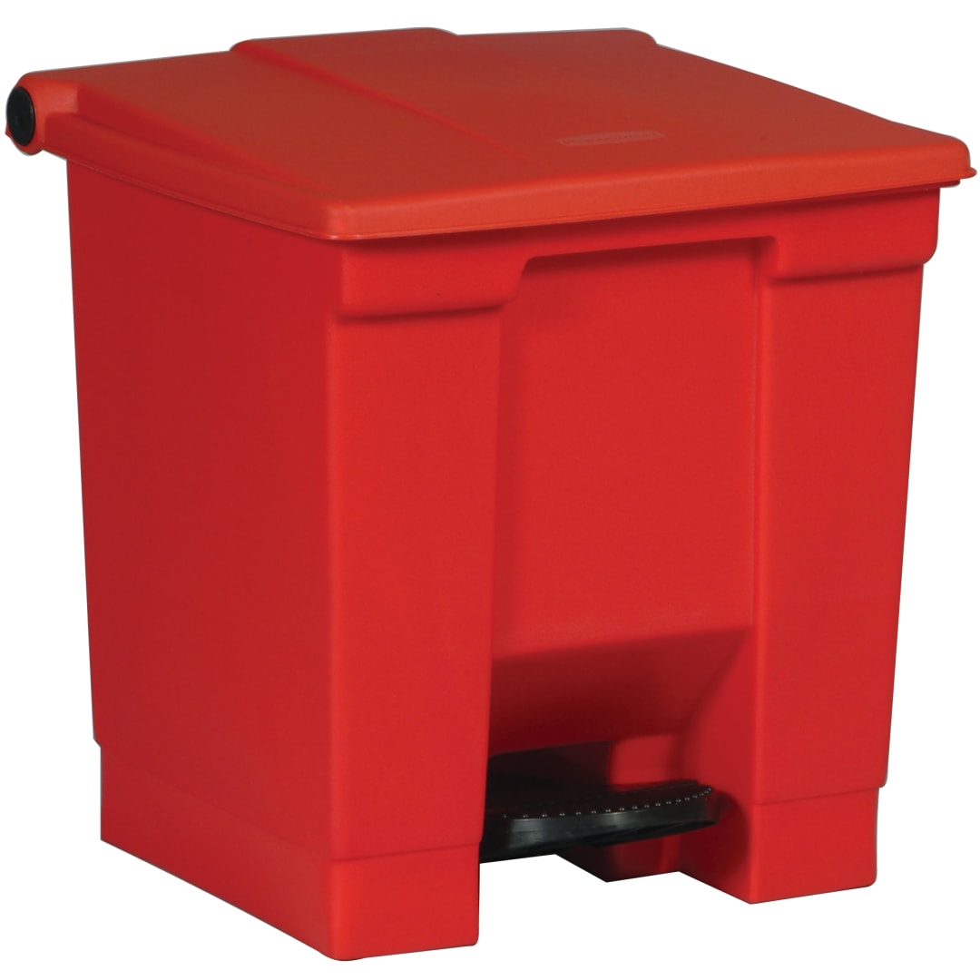 Rubbermaid Commercial Products 8 Gallon Legacy Step-On Trash Can, Red