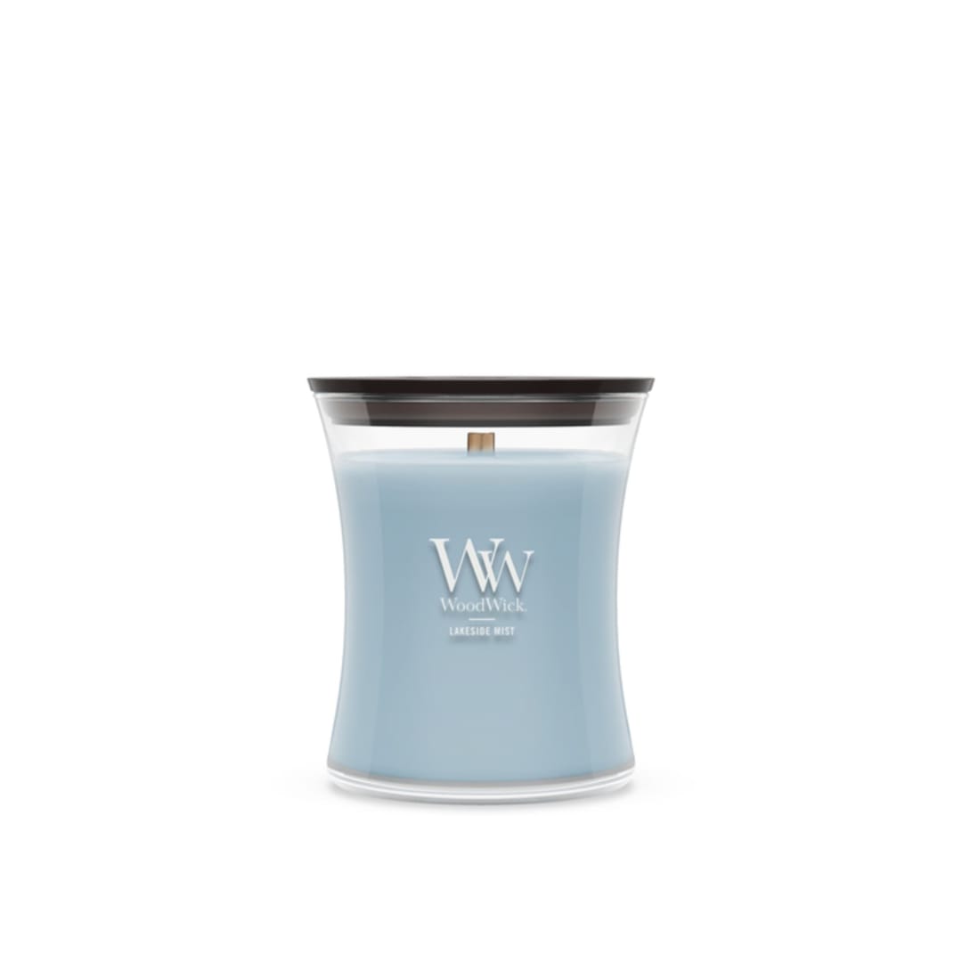 Woodwick Lakeside Mist Medium Hourglass Candle