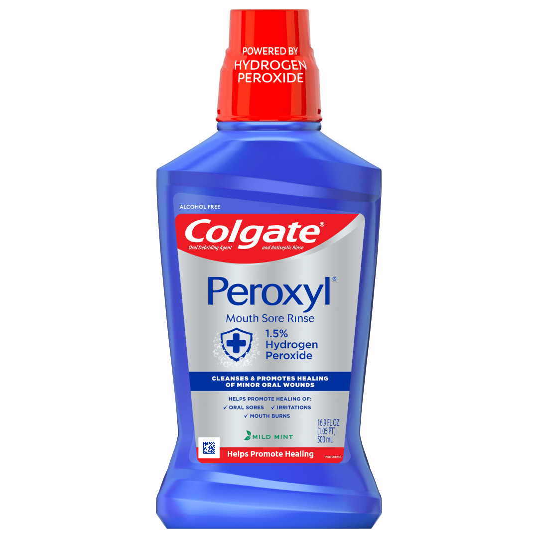 Colgate Peroxyl Alcohol Free Mouthwash and Mouth Sore Rinse, Mild Mint, 16.9 fl oz