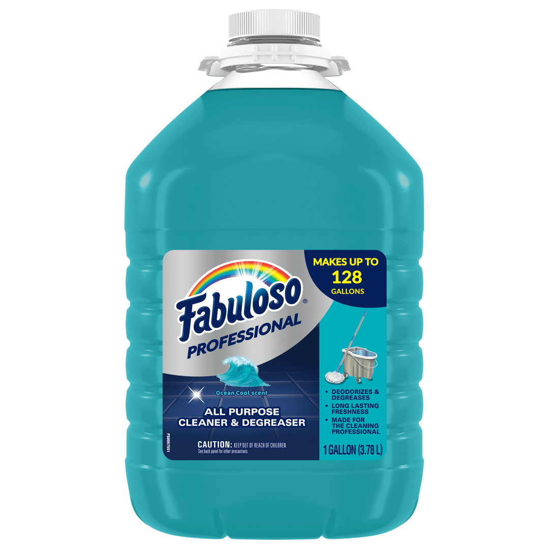 Fabuloso Professional All Purpose Cleaner and Degreaser, Ocean Cool Scent, 1 Gallon Concentrate Makes Up to 128 Gallons