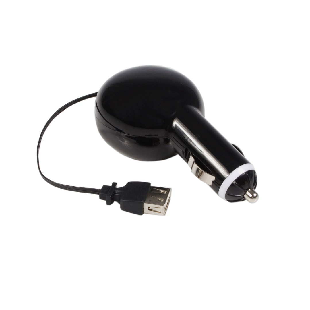2.5 ft. USB A Female Retractable Car Adaptor