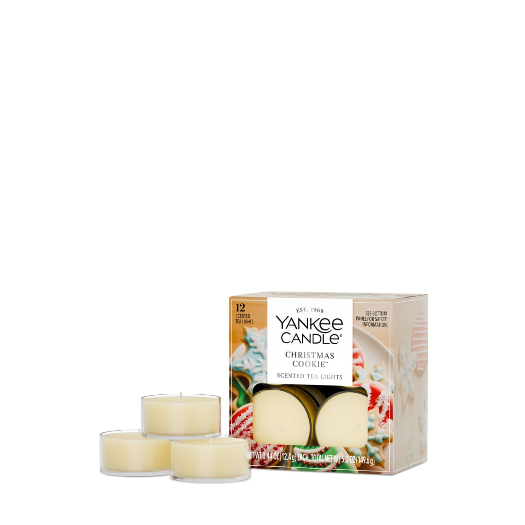 Yankee Candle Scented Tea Light Candles, 12-Pack, Christmas Cookie Mini Candles