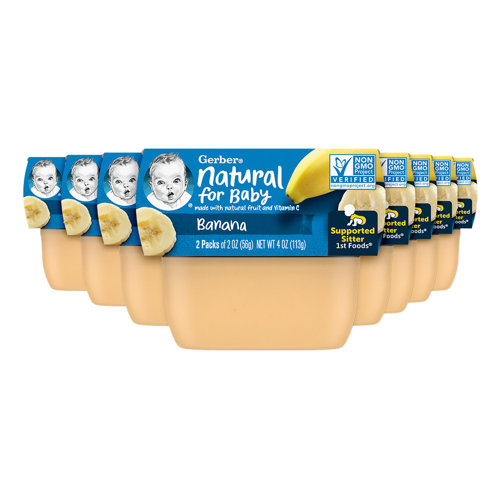 Gerber Stage 1 Baby Food, Banana Puree Tubs, Baby Puree, 16PK