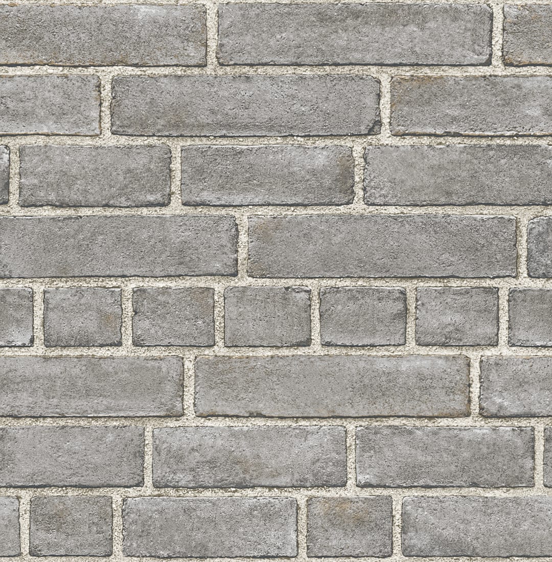 Façade Grey Brick Wallpaper