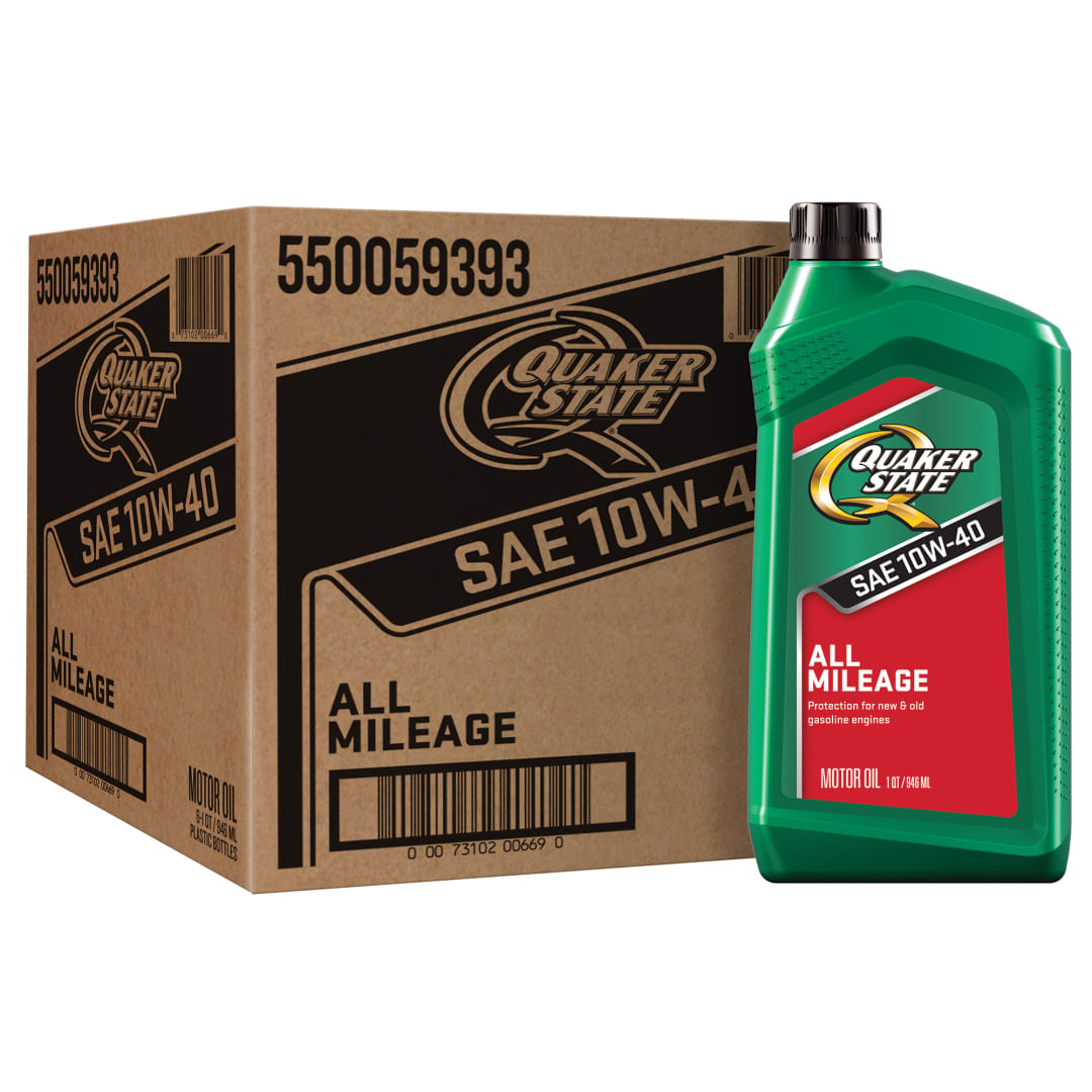 Quaker State All Mileage 10W-40 Motor Oil, 1 Quart (6 Pack)