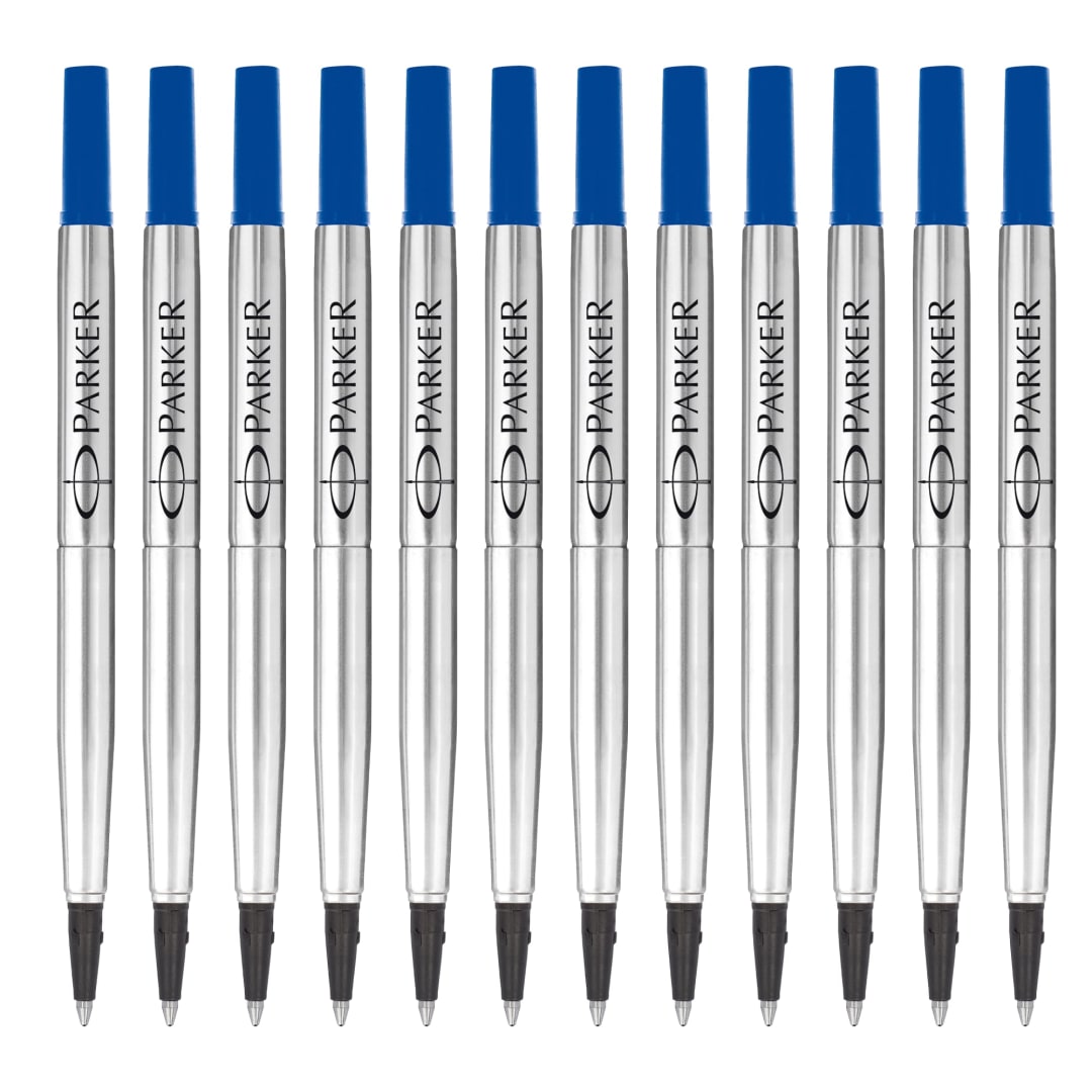 Parker RollerBall® Pen Refills | Medium Tip | Blue QUINK Ink | 12 Count