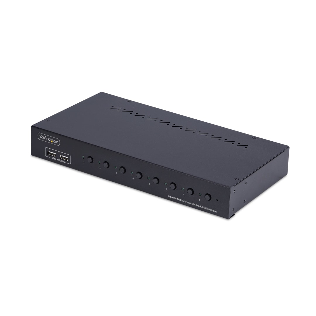 8-port DP 4K60 Rackmount KVM Switch, USB 5Gbps Hub ports