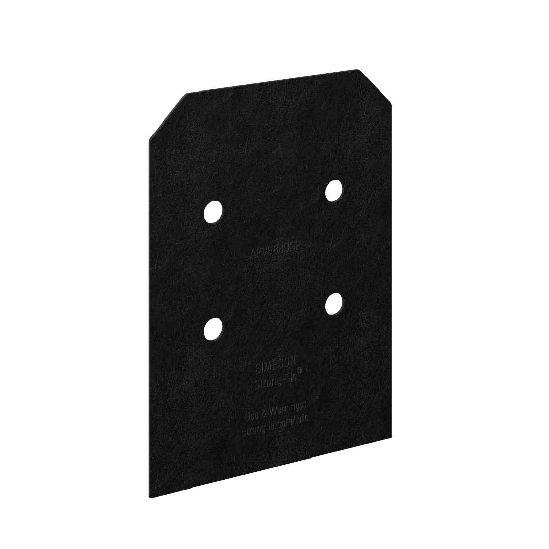 Simpson Strong-Tie APVB88DSP Outdoor Accents® Avant Collection™ ZMAX®, Black Post Base Side Plate for 8x (Qty-2) (Pack of 5)
