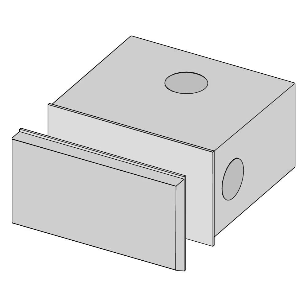 Connector for Guide Rail and Stationary Glass