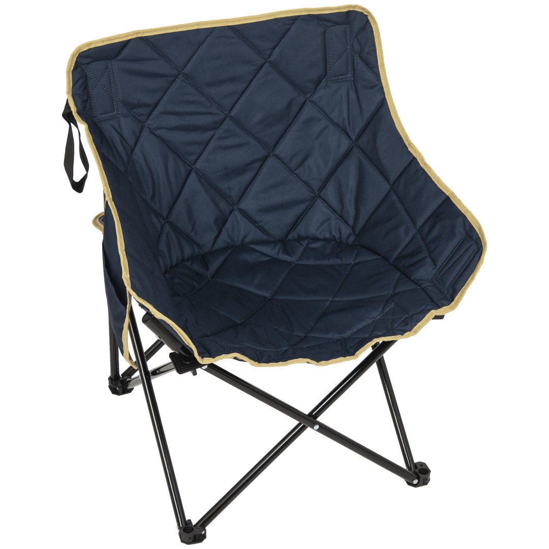2 x 2 x 2 ft Navy/Beige Quilted Moon Chair