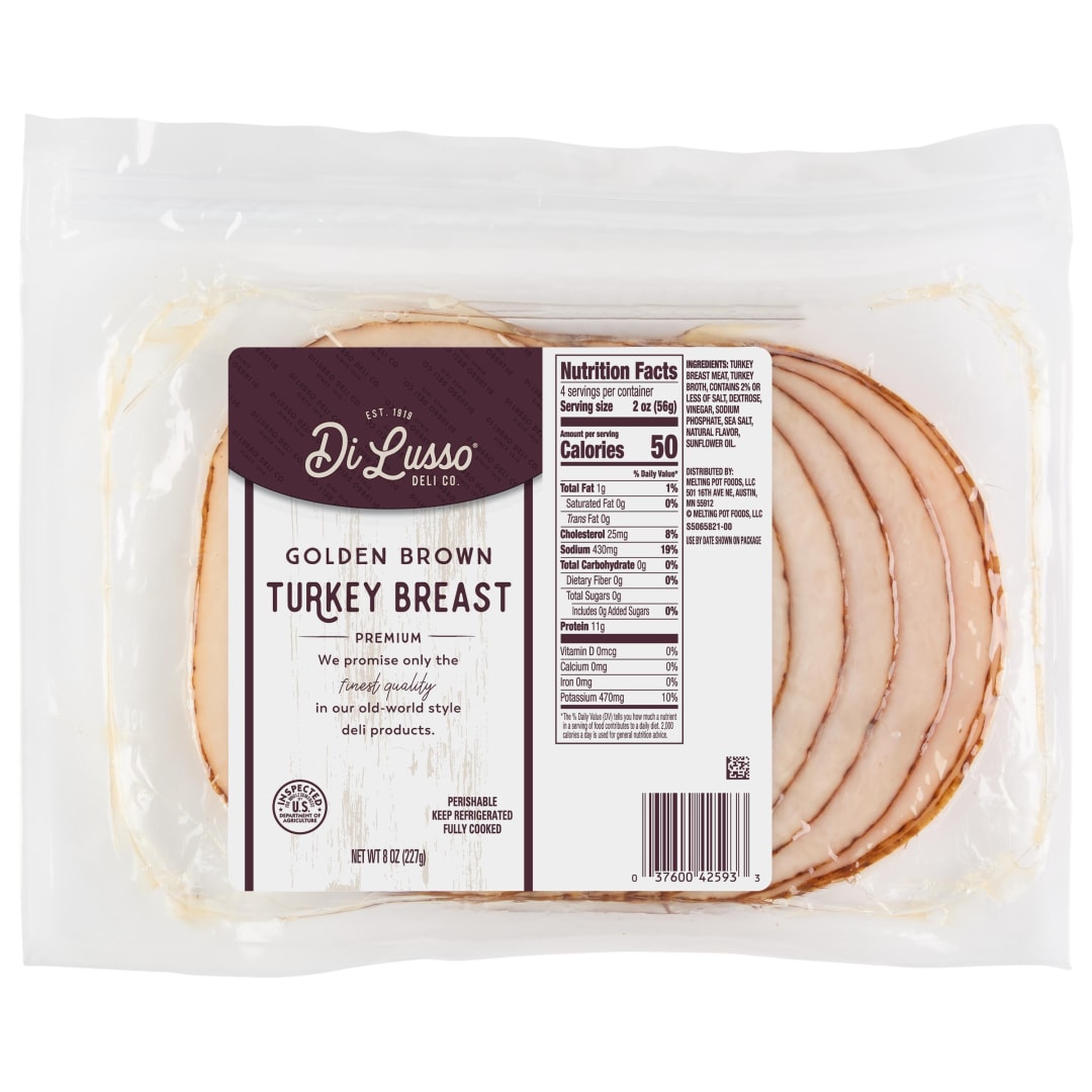 DILUSSO Sliced Golden Brown Turkey Vacuum pack 8oz