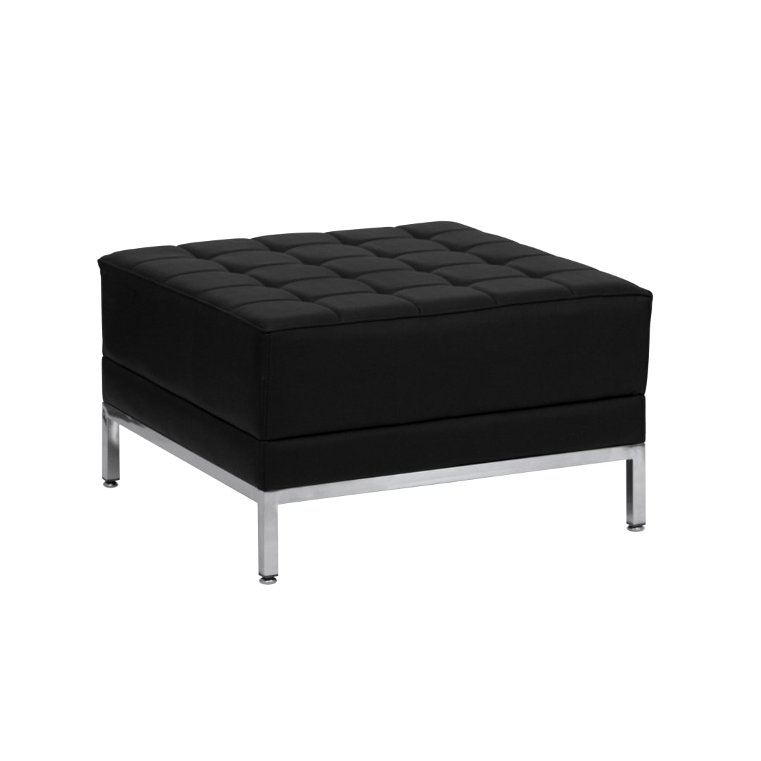 HERCULES Imagination Series Black LeatherSoft Ottoman