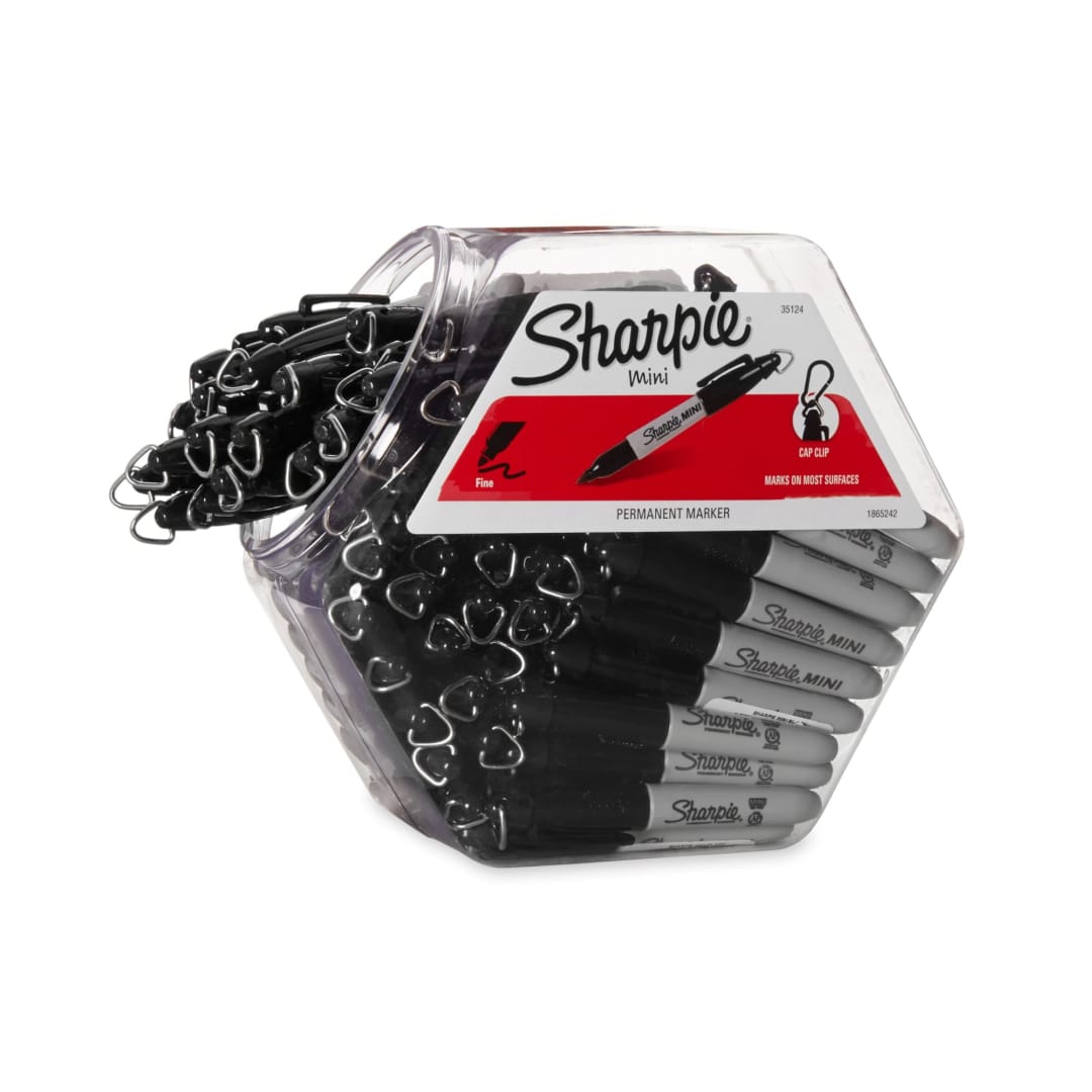Sharpie® Mini Permanent Markers, Fine Point, Black, 72 Count