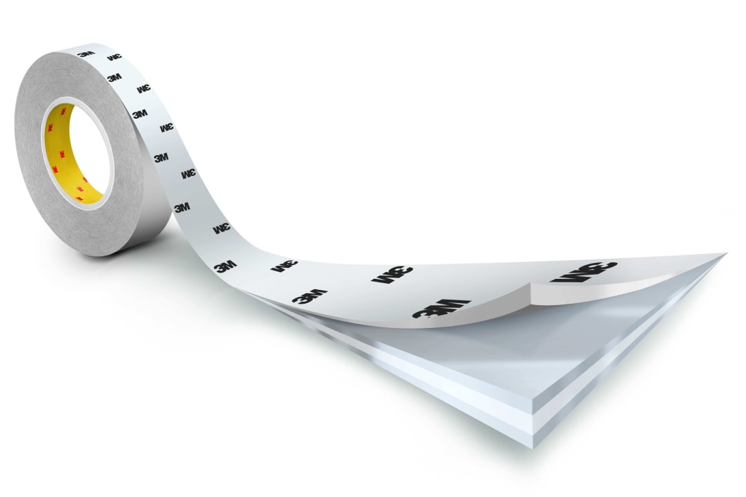 3M™ Doppelseitiges Klebeband mit Papiervlies-Träger 9086, Weiß, 1000 mm x 50 m, 0.19 mm