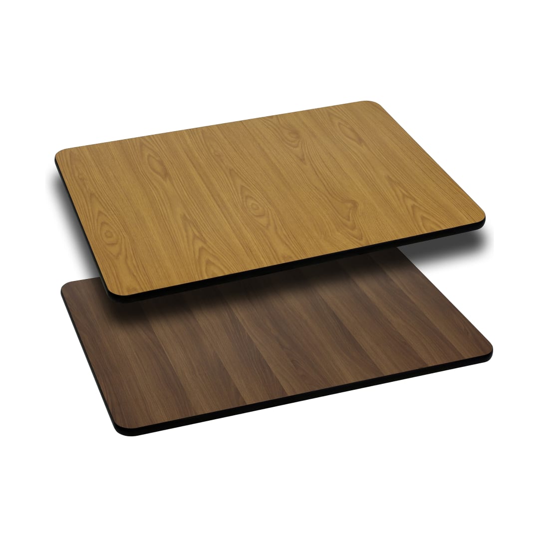 Glenbrook 30'' x 42'' Rectangular Table Top with Natural or Walnut Reversible Laminate Top