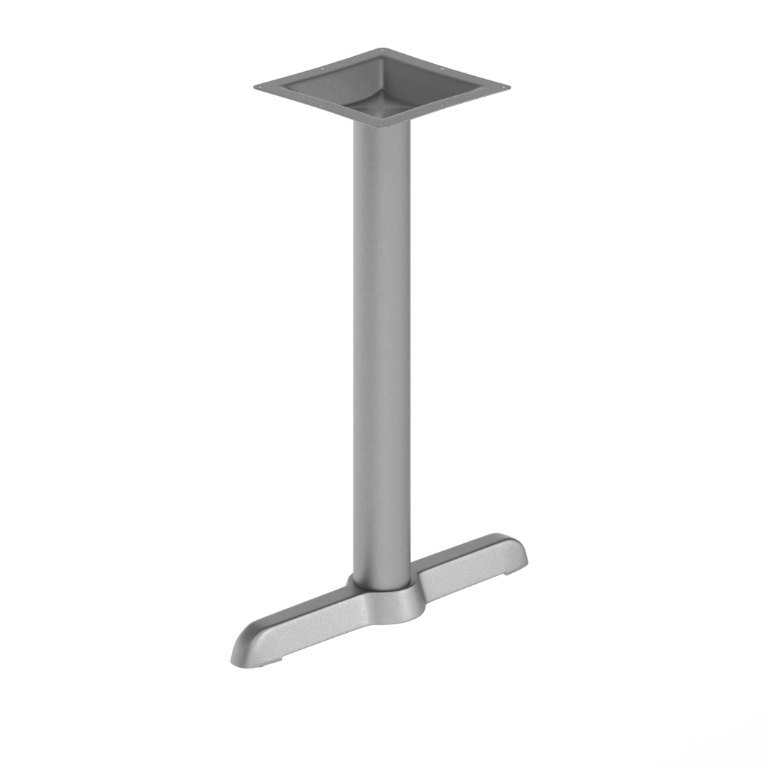 Beverly 5'' x 22'' Restaurant Indoor/Outdoor Table T-Base with 3'' Dia. Table Height Column, Silver