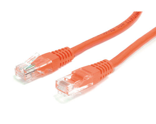 100 ft Orange Molded Cat5e UTP Patch Cable