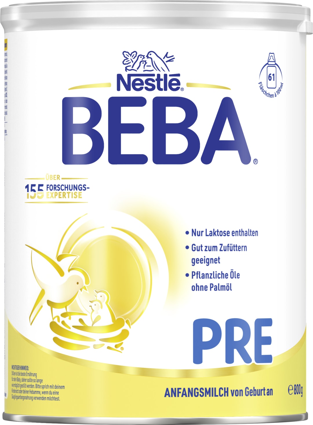 BEBA PRE Anfangsmilch von Geburt an, 800g