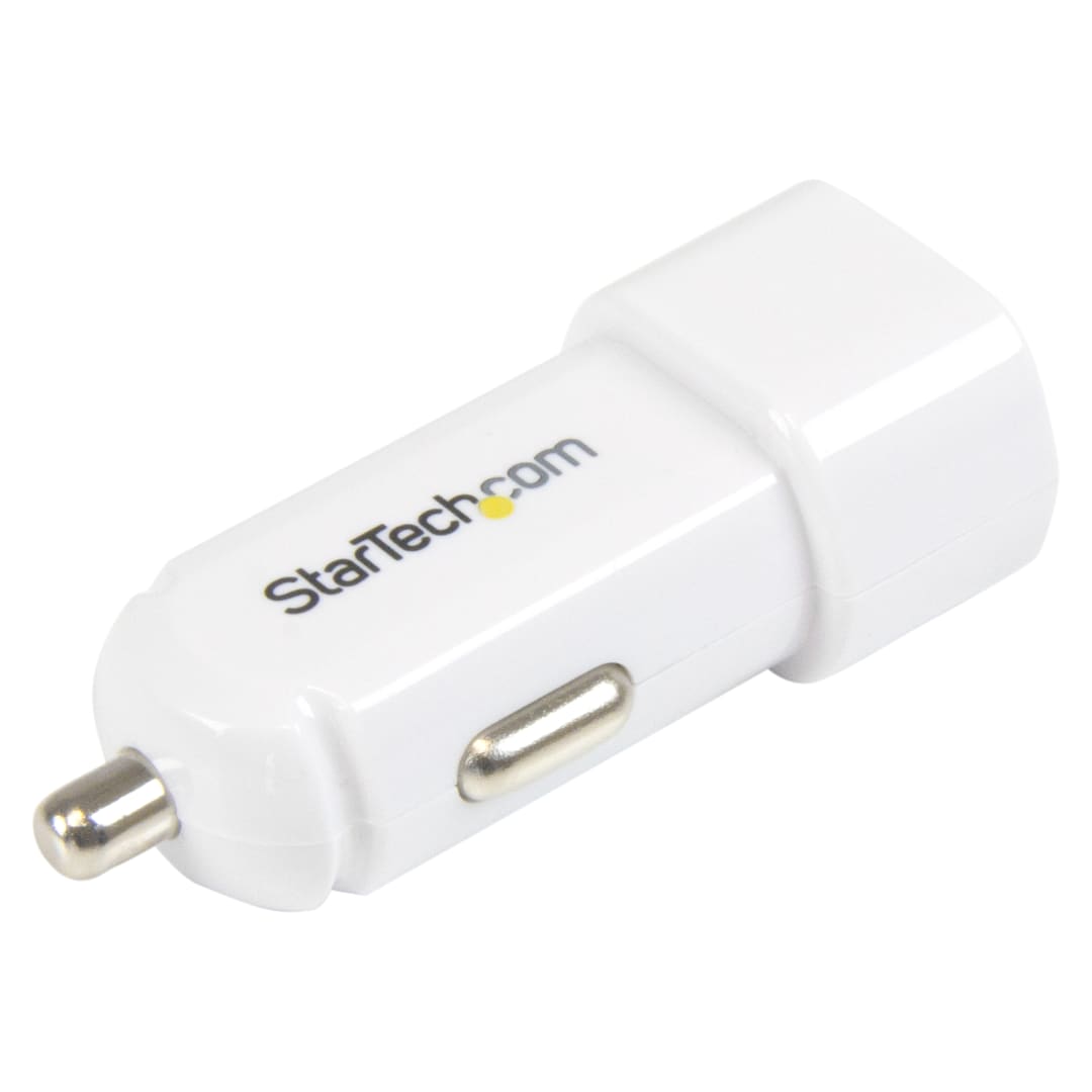 2 Port White USB Car Charger