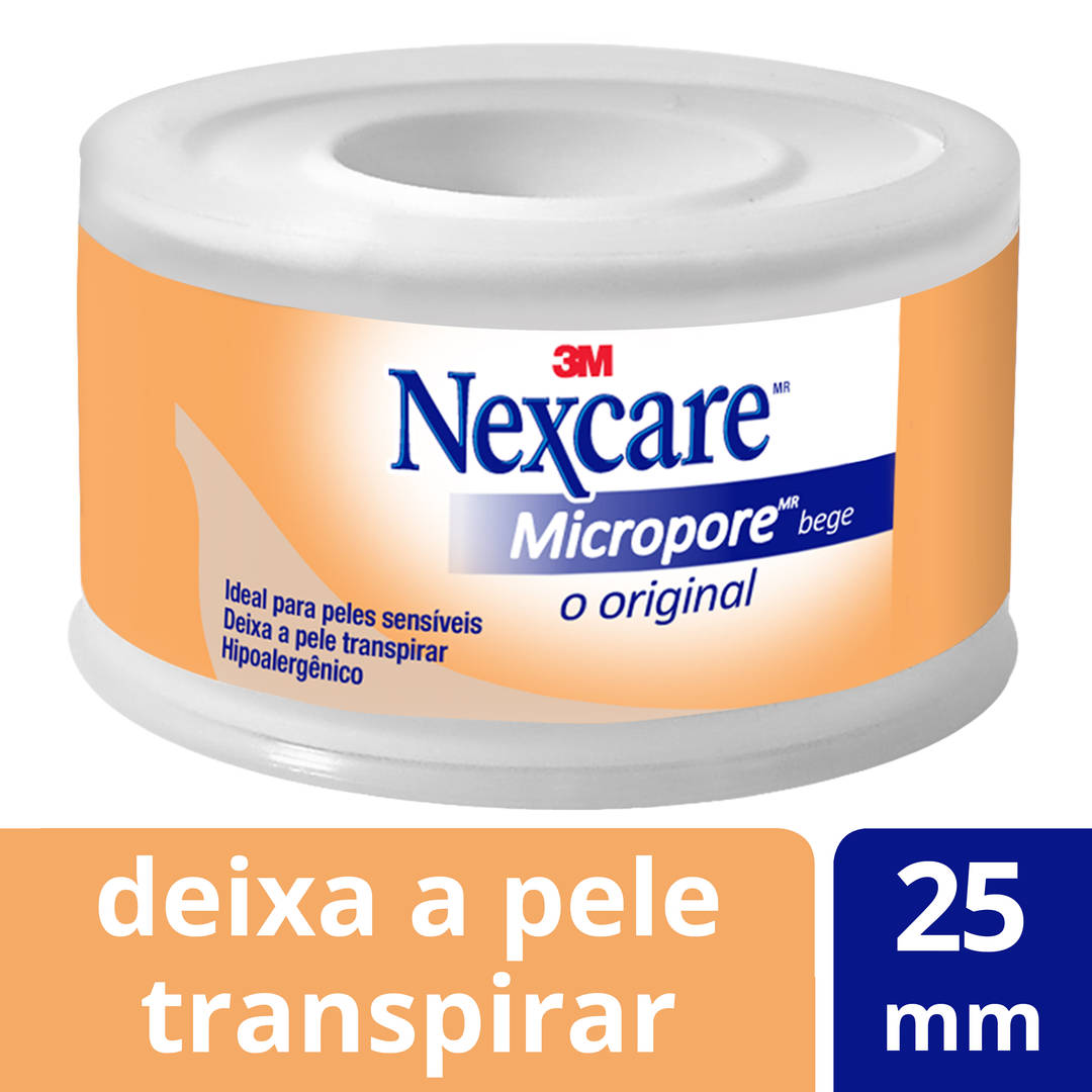 Fita Micropore™ Nexcare™, Bege , 25 mm x 4,5 m