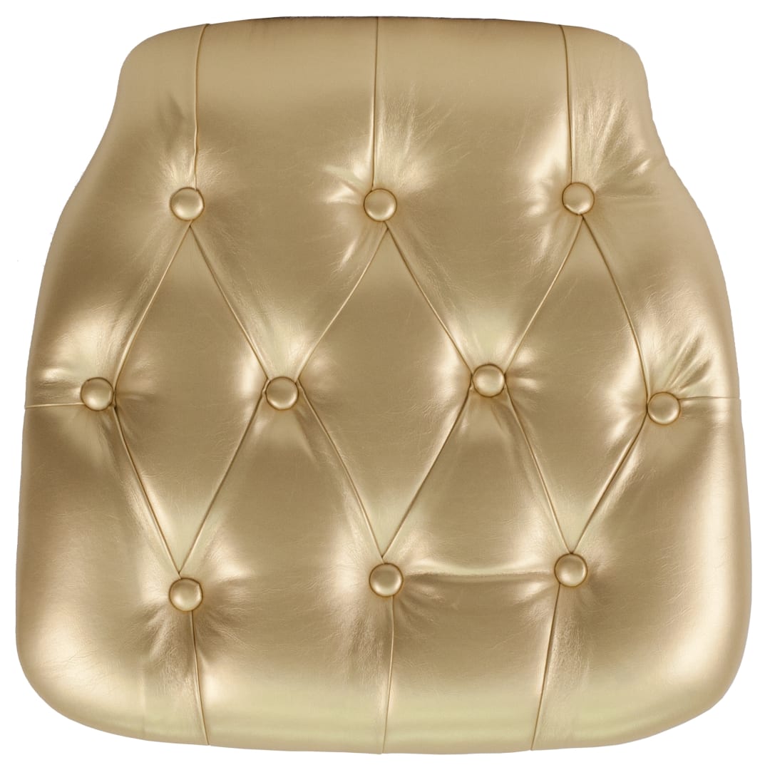 Louise 20 Pack Hard Gold Tufted Vinyl Chiavari Chair Cushion