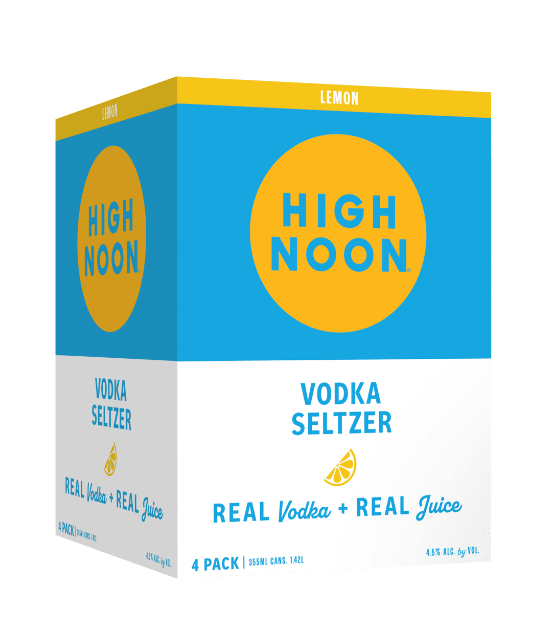 High Noon Lemon Vodka Hard Seltzer 355ml Can 4 Pack