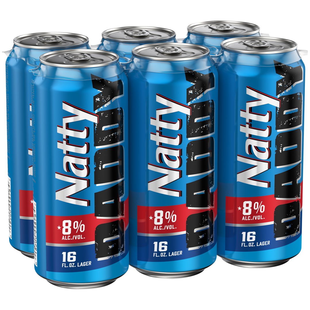 Natty Daddy Beer, 6 Pack 16 fl. oz. Cans, 8% ABV