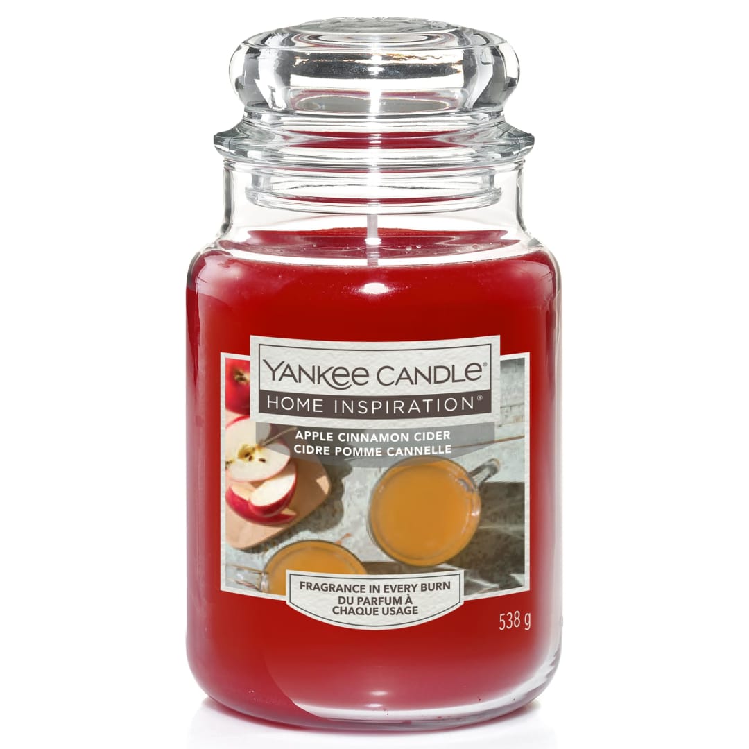 Yankee Candle® Home Inspiration Scented Candle | Apple Cinnamon Cider Large Jar Candle | Burn Time: up to 150 Hours