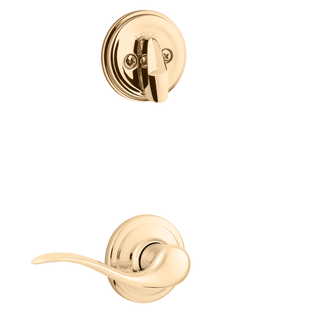 966 Single Cylinder Interior Pack w/ Tustin Right-Handed Lever Handlesets in Polished Brass