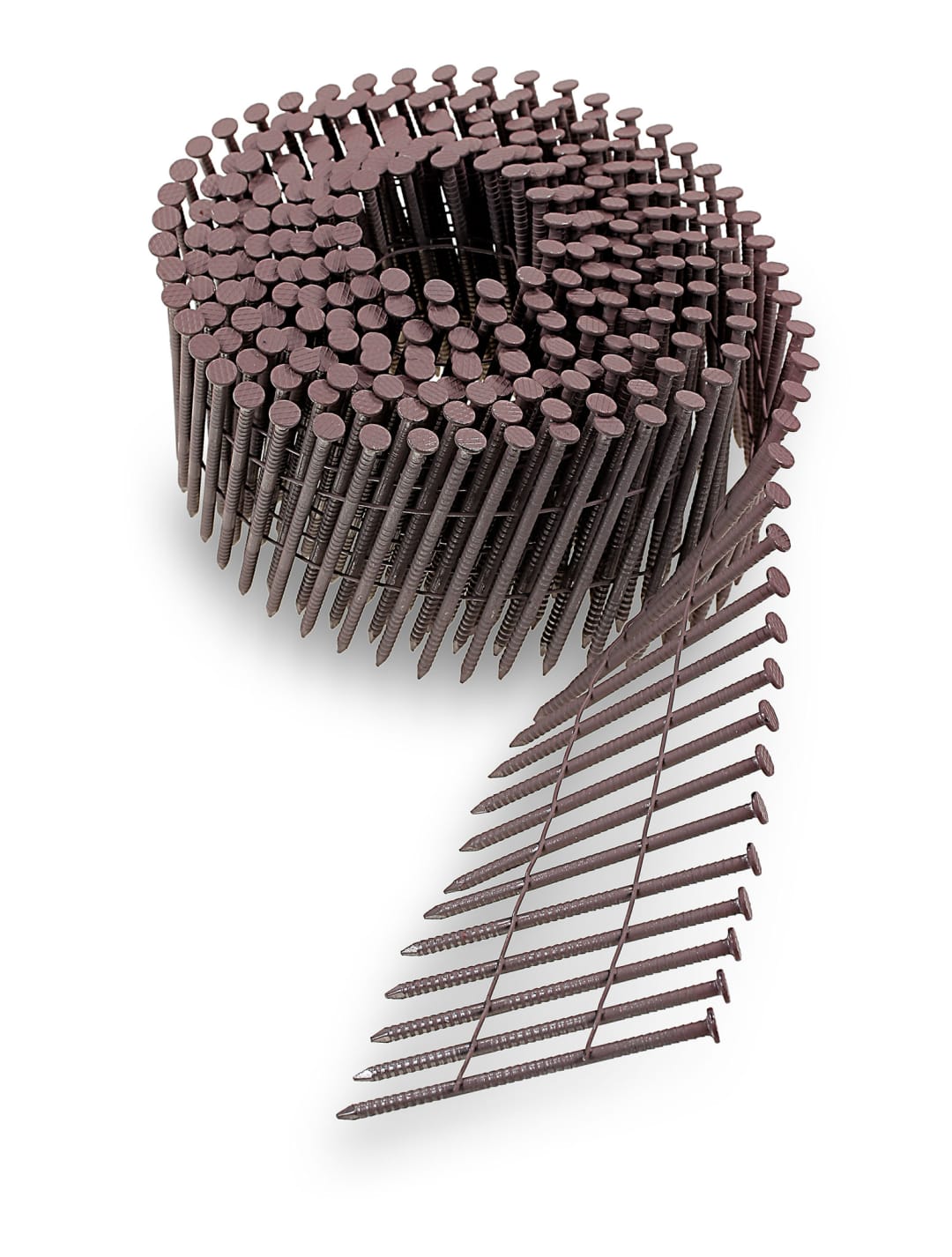 Simpson Strong-Tie S13A250CCR 15° Wire Coil, Painted Full Round Head, Ring-Shank Nail — 2-1/2 in. x .092 in. Type 304, Redwood (3600-Qty)