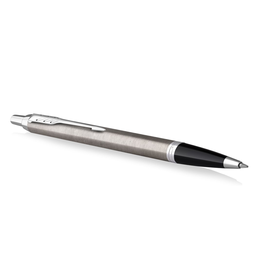Parker IM Bolígrafo | acero inoxidable con detalles cromados | punta mediana con tinta azule | caja para regalo