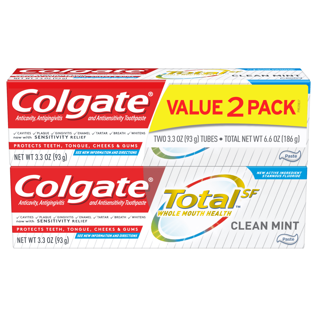 Colgate Total Toothpaste, Clean Mint, 3.3 oz. 2-pack- Paste