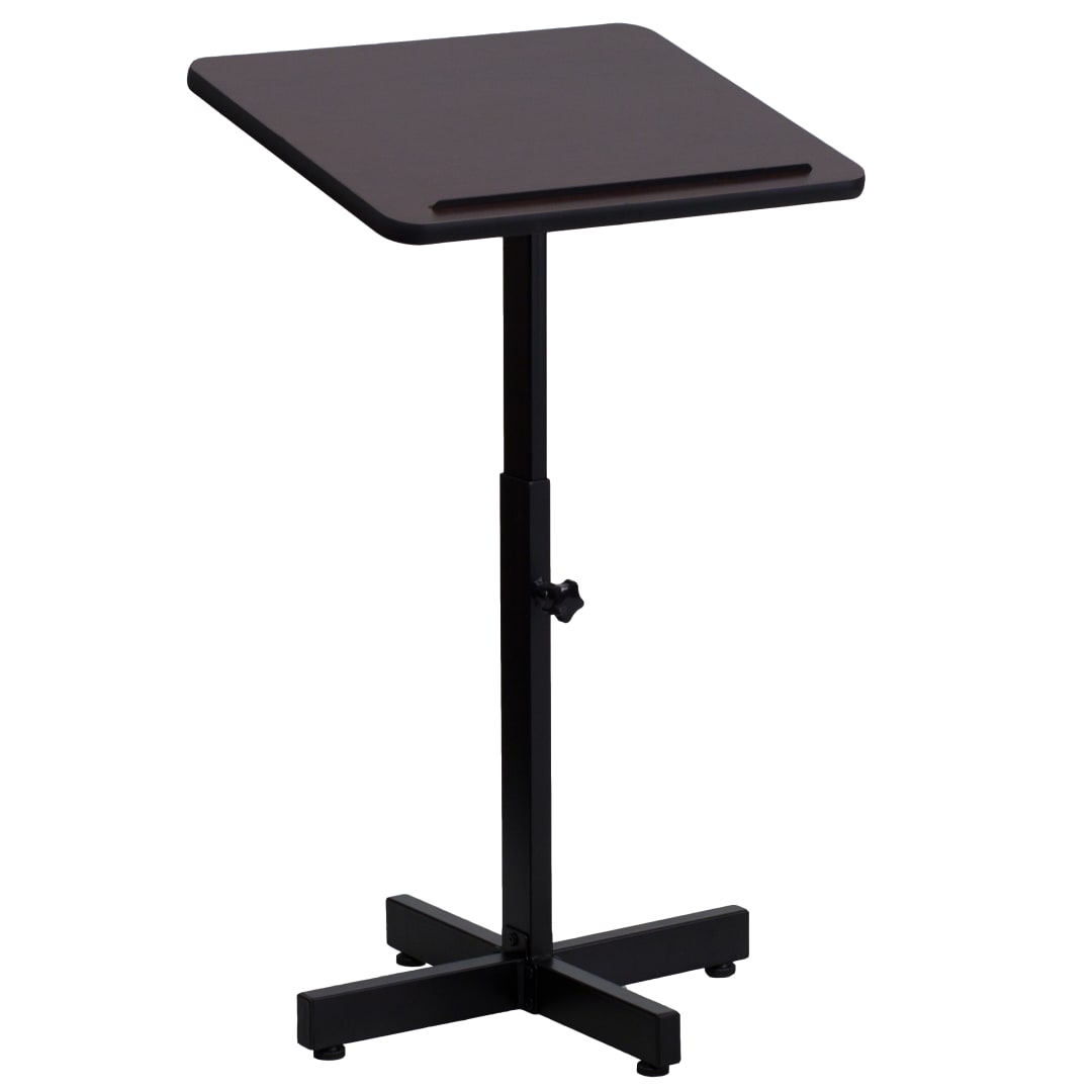 Mysta Adjustable Height Metal Lectern in Mahogany