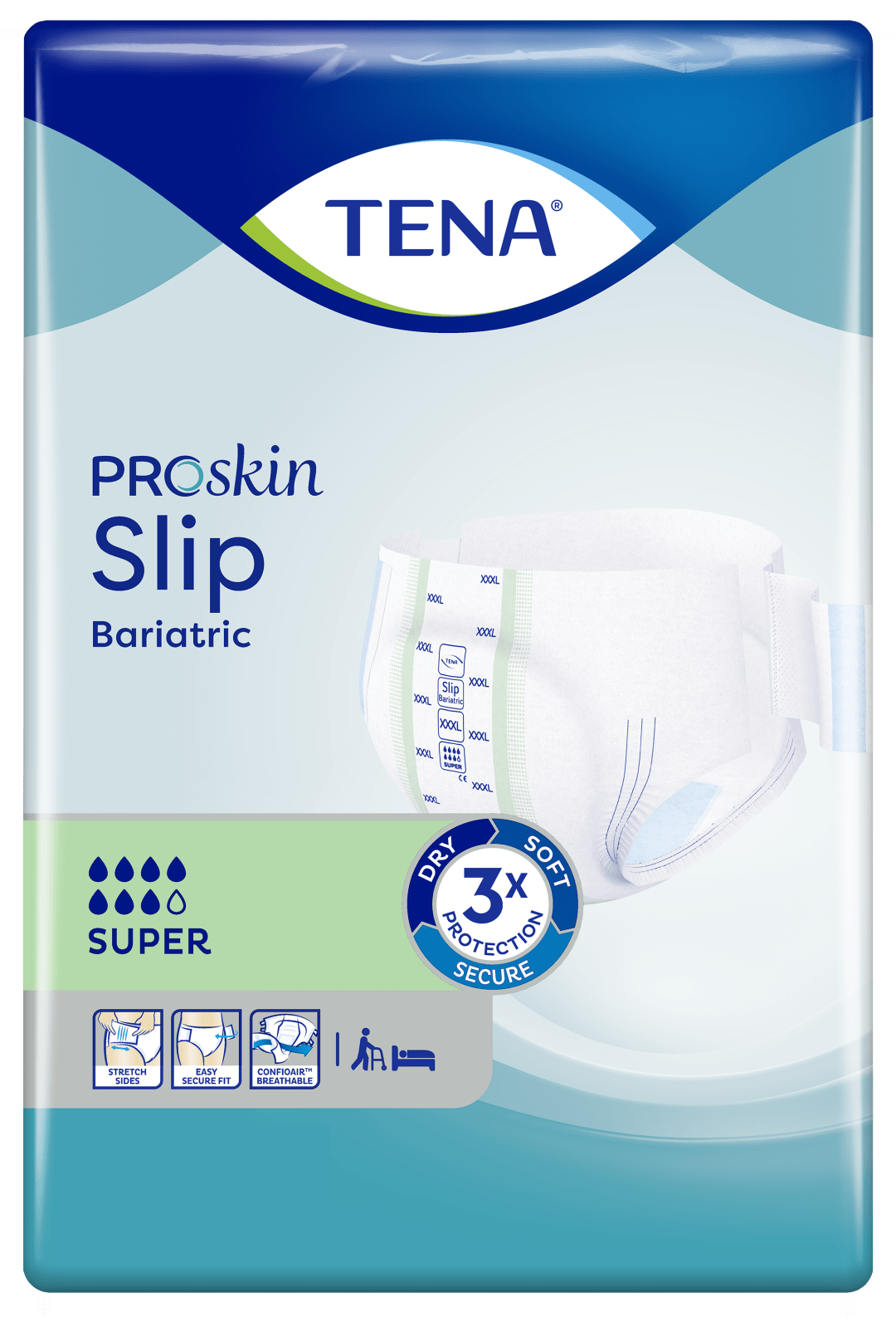 TENA ProSkin Slip Bariatric – Incontinence Briefs for Bariatric Adults, Adjustable Fit, High Absorbency &amp; Leakage Protection, 2X-Large, Pack of 32