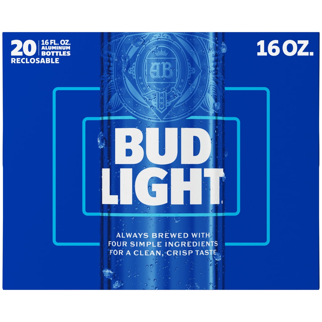 Bud Light American Lager Beer 20 Pack, 16 fl oz Bottles