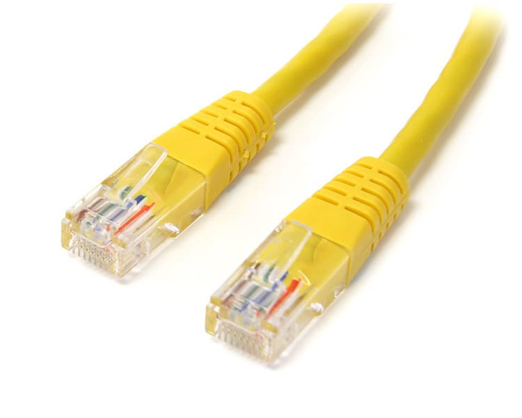 15 m Yellow Molded Cat5e UTP Patch Cable