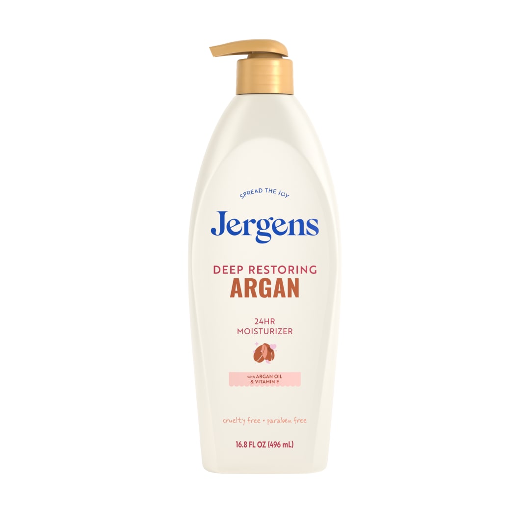 Jergens Deep Restoring Argan Oil Body Lotion For Dry Skin, 16.8 fl oz
