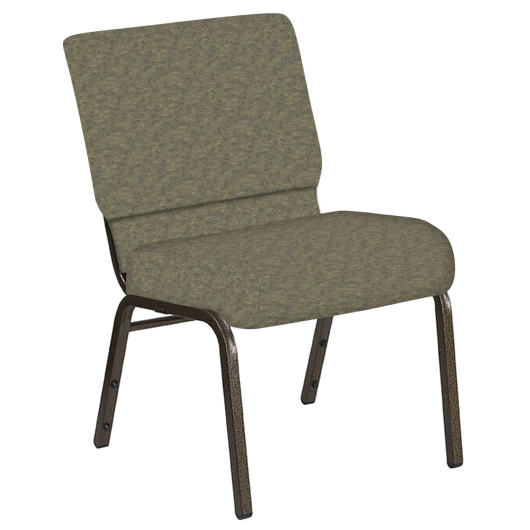 Embroidered 21''W Church Chair in Ribbons Spring Fabric - Gold Vein Frame
