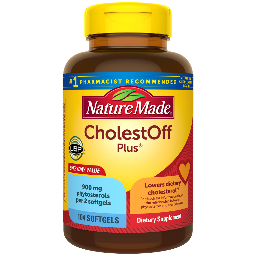 Nature Made CholestOff Plus, Dietary Supplement for Heart Health Support, 104 Softgels, 26 Day Supply
