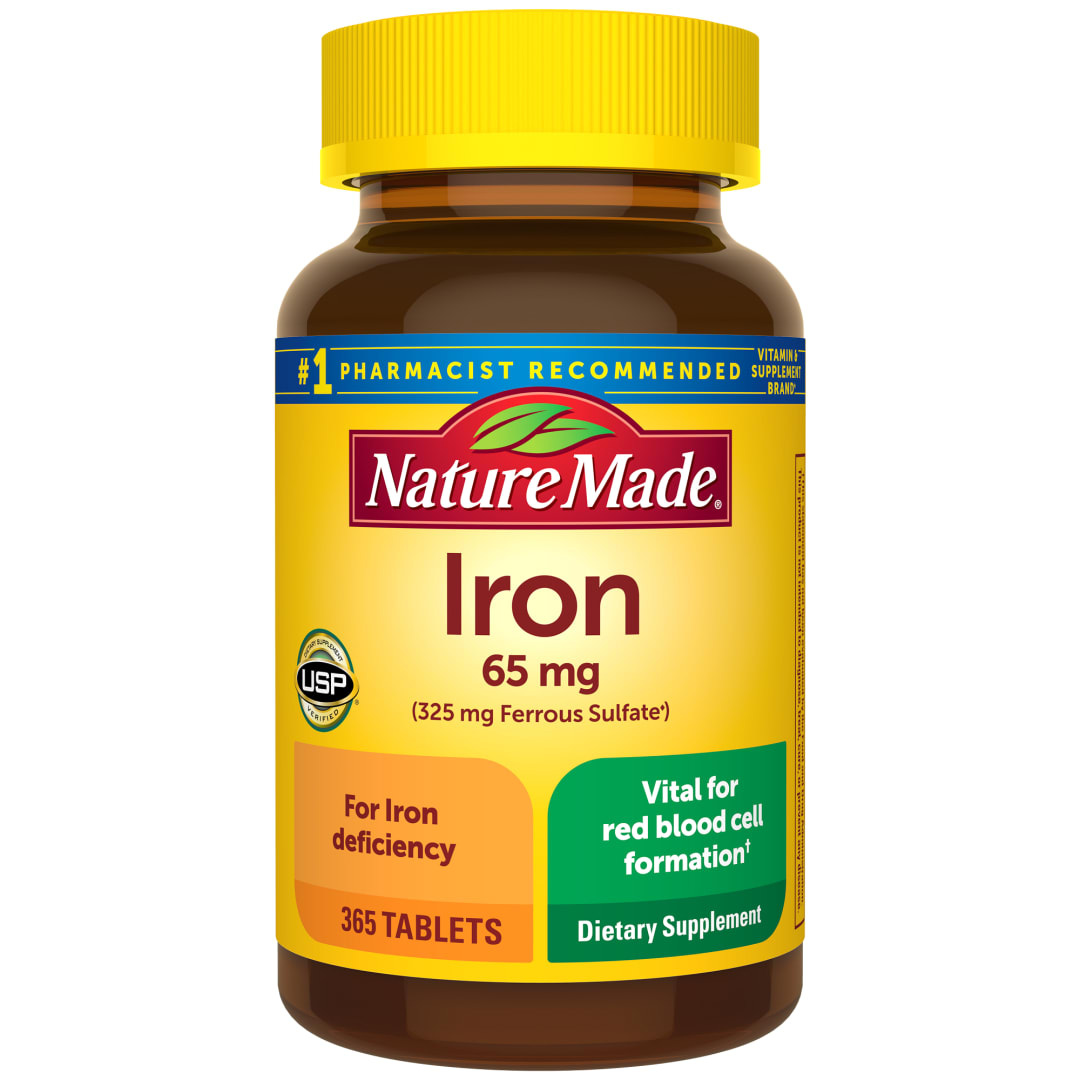 Nature Made Iron 65 mg (325 mg Ferrous Sulfate) Tablets - 365ct