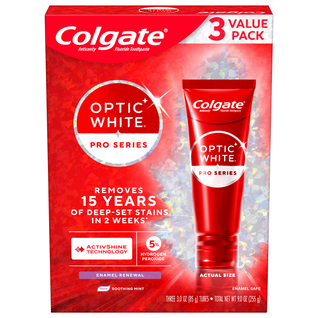 Colgate Optic White Pro Series Enamel Renewal Toothpaste, Mint, 3.0 oz, 3 pk.