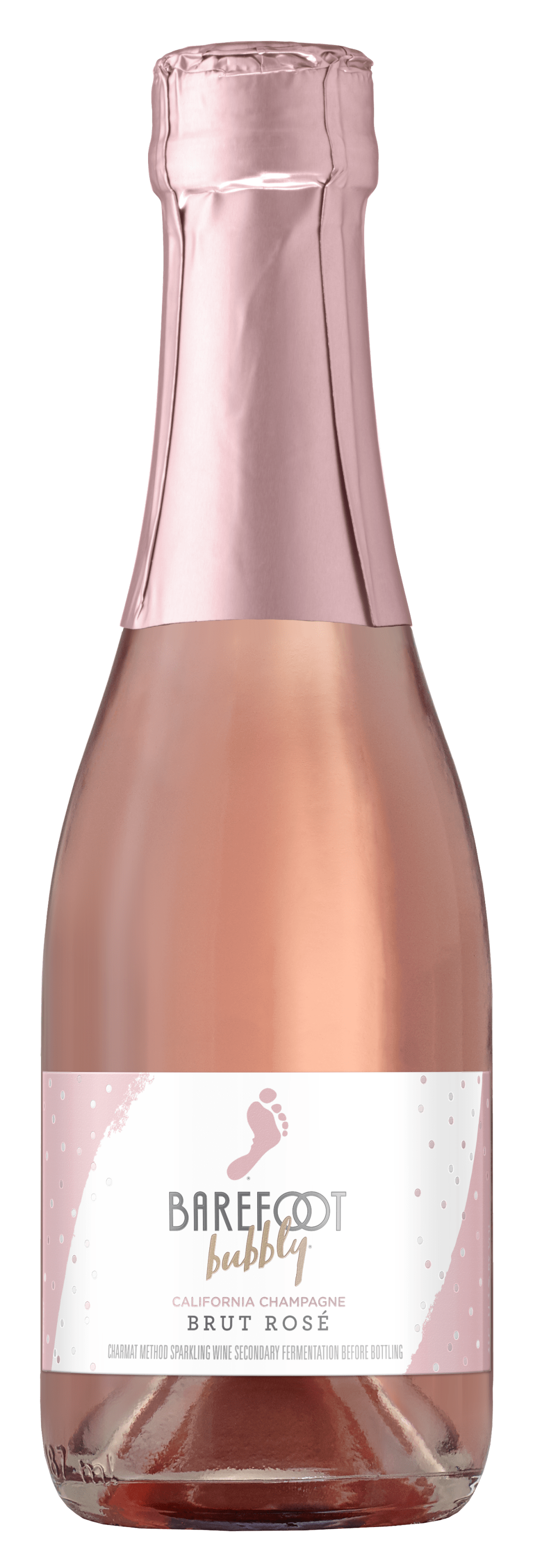 Barefoot Bubbly Brut Rosé Champagne Sparkling Wine Single Serve 187ml